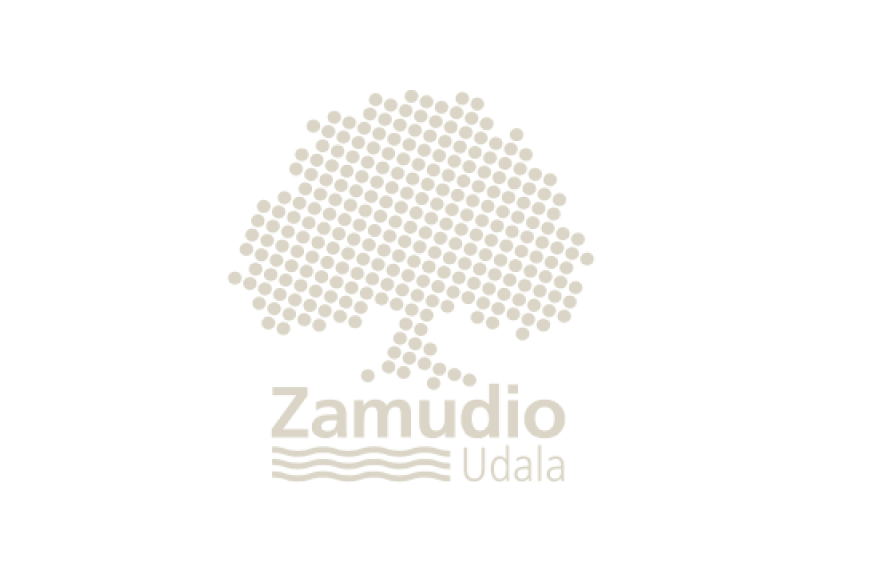 Logotipo de Zamudio color beige en png.